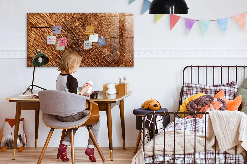 Tableau magnétique décoratif en bois avec feutre