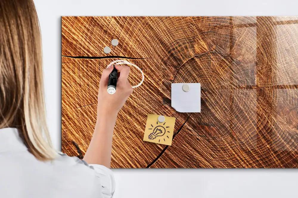 Tableau magnétique décoratif en bois avec feutre