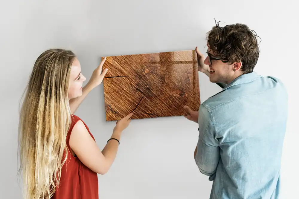 Tableau magnétique décoratif en bois avec feutre