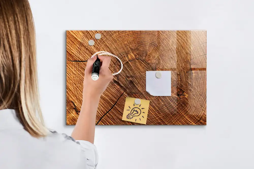Tableau magnétique décoratif en bois avec feutre