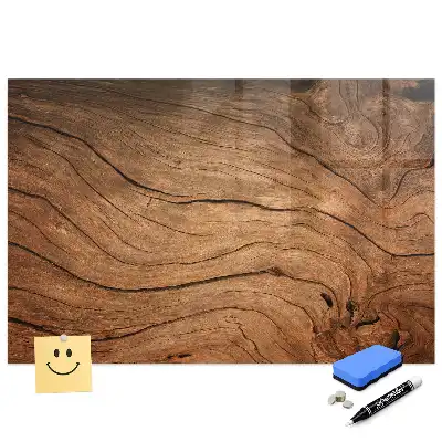 Tableau blanc magnétique effaçable à sec aspect bois vieilli