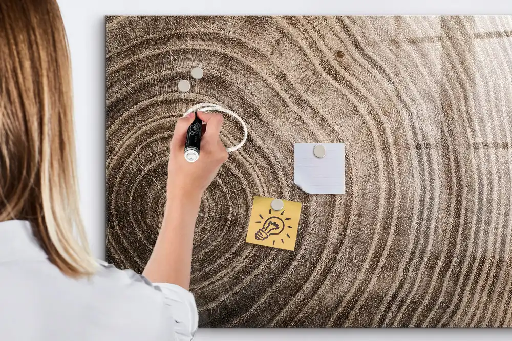 Tableau magnétique à dessiner en forme de morceau de tronc