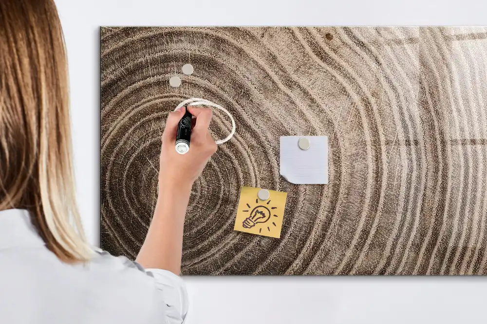 Tableau magnétique à dessiner en forme de morceau de tronc