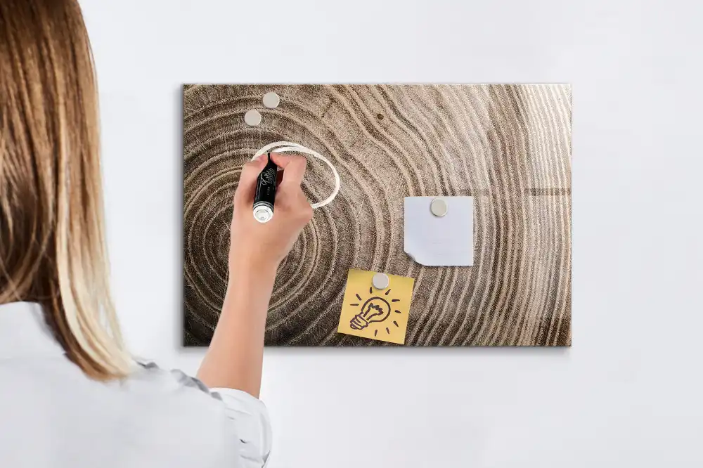 Tableau magnétique à dessiner en forme de morceau de tronc