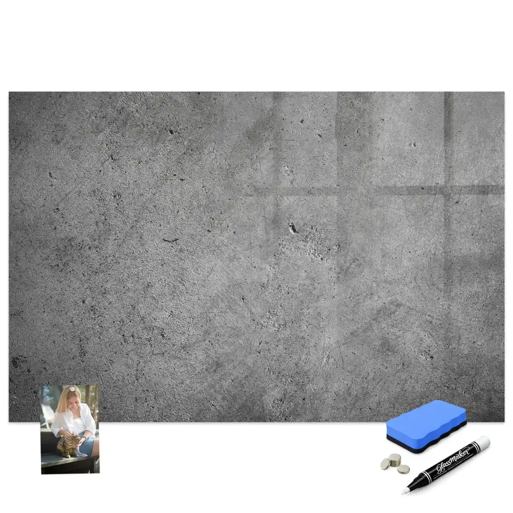 Tableau magnétique à dessiner motif béton industriel