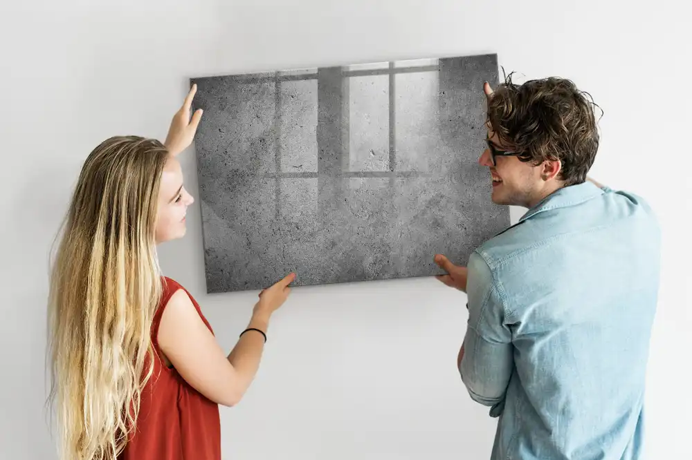 Tableau magnétique à dessiner motif béton industriel