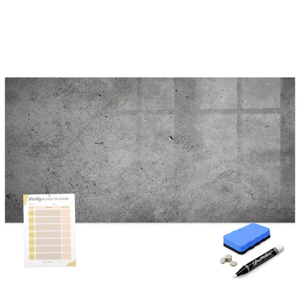 Tableau magnétique à dessiner motif béton industriel