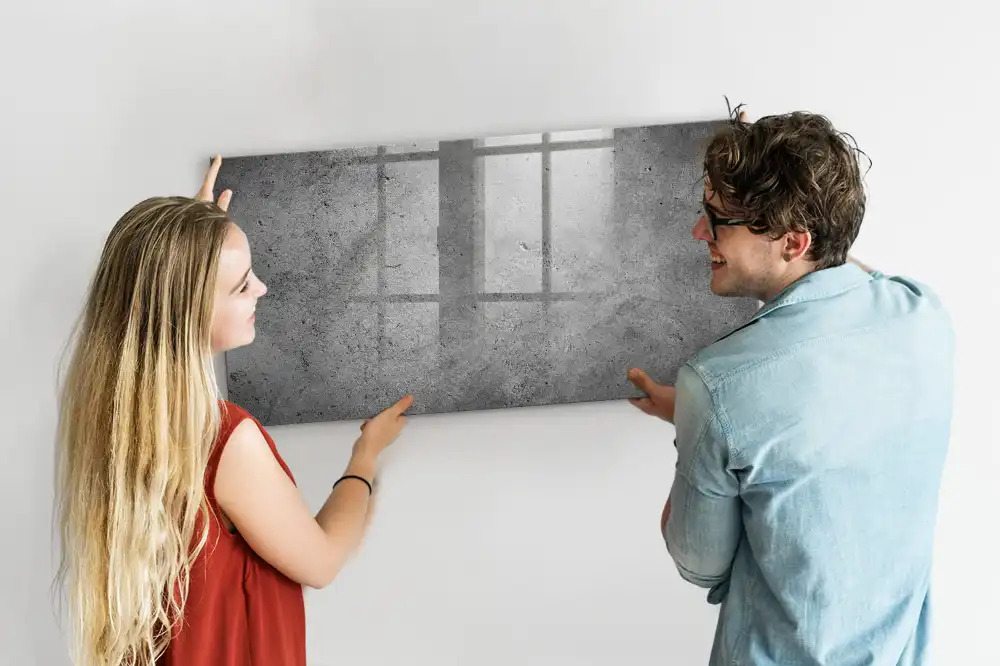 Tableau magnétique à dessiner motif béton industriel