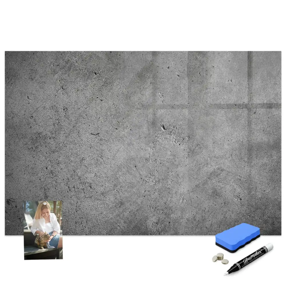 Tableau magnétique à dessiner motif béton industriel
