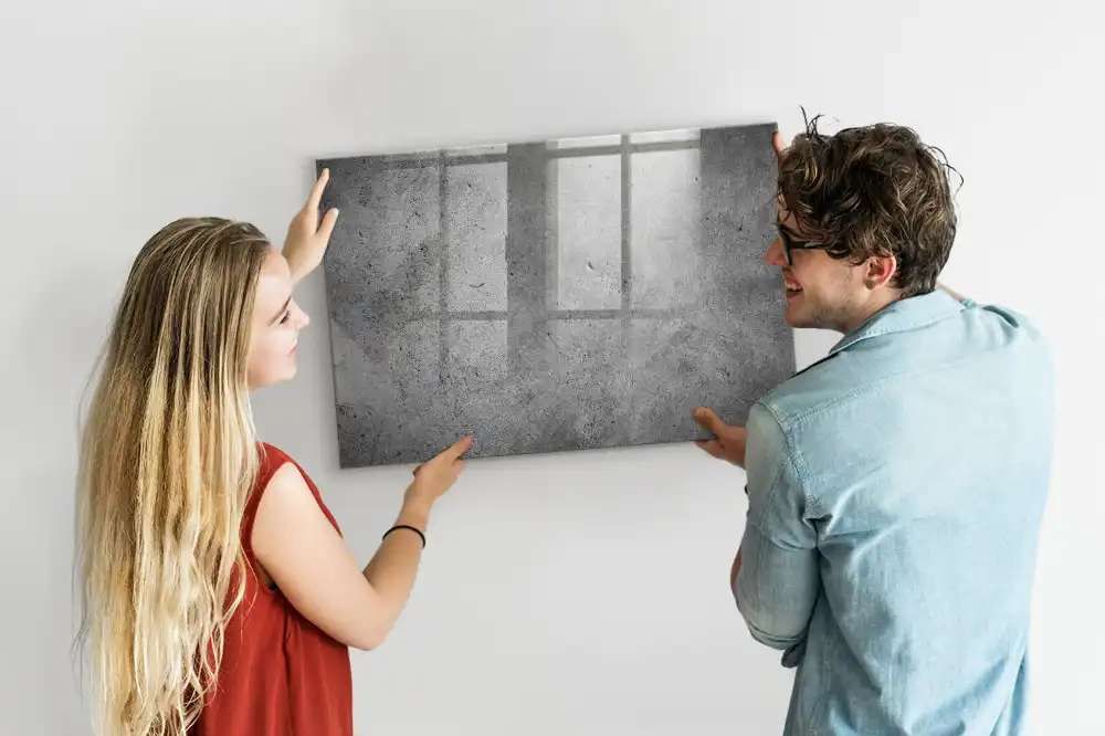 Tableau magnétique à dessiner motif béton industriel