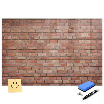 Tableau magnétique avec feutre motif mur de briques