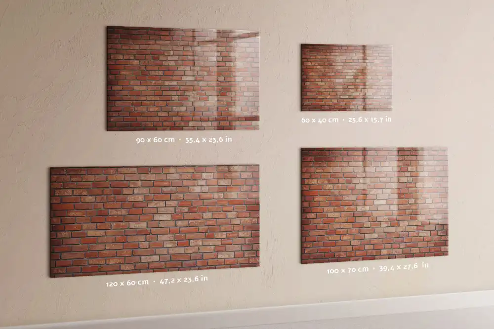 Tableau magnétique avec feutre motif mur de briques