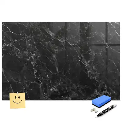 Tableau magnétique avec feutre motif marbre noir