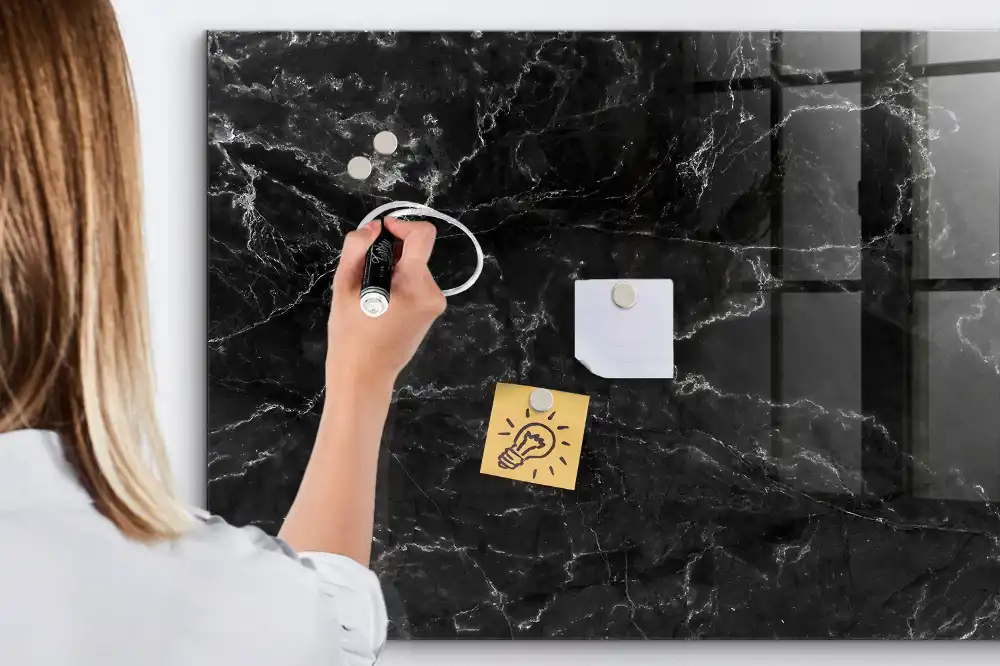 Tableau magnétique à dessiner effet granit foncé
