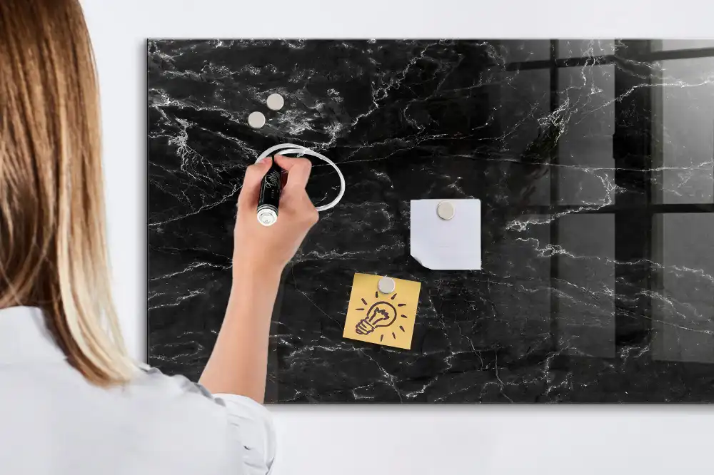 Tableau magnétique à dessiner effet granit foncé