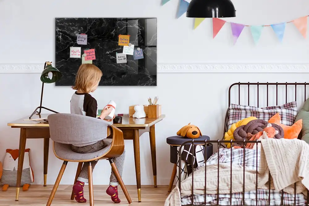 Tableau magnétique à dessiner effet granit foncé