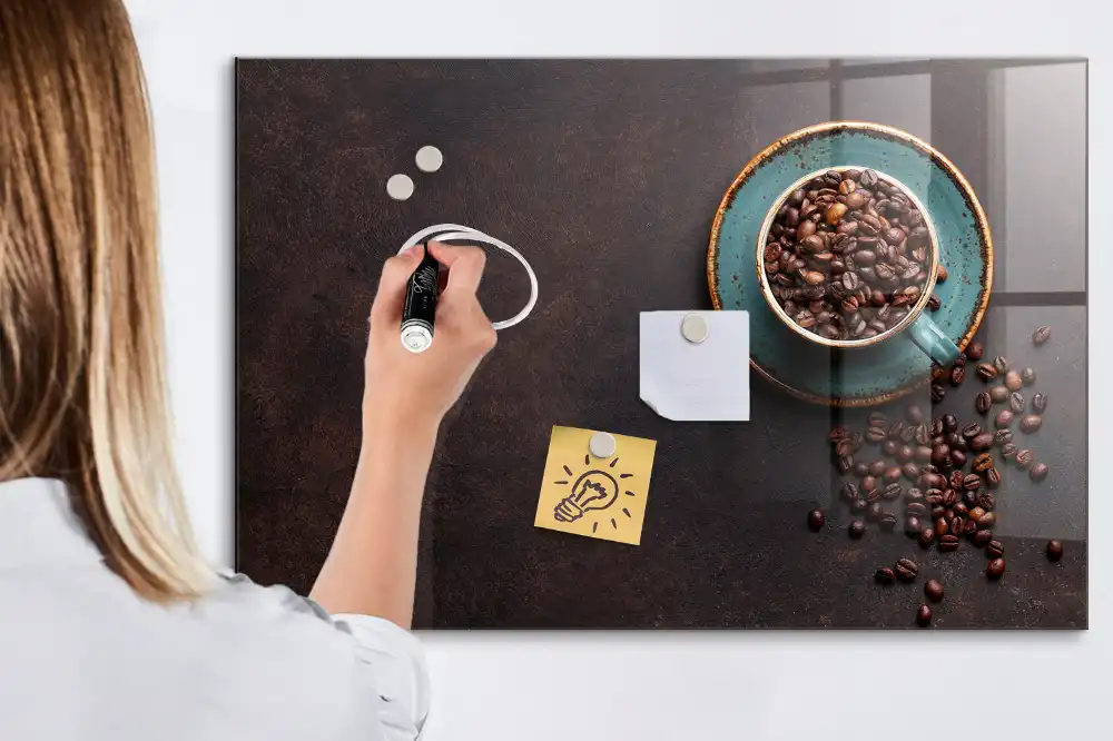 Tableau magnétique avec feutre café aromatique