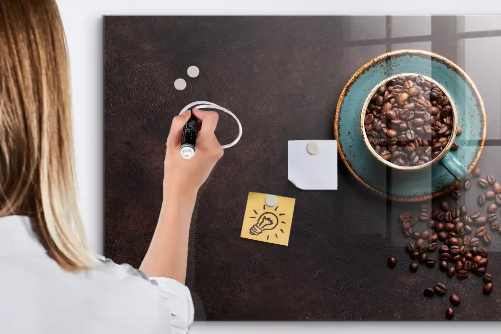 Tableau magnétique avec feutre café aromatique
