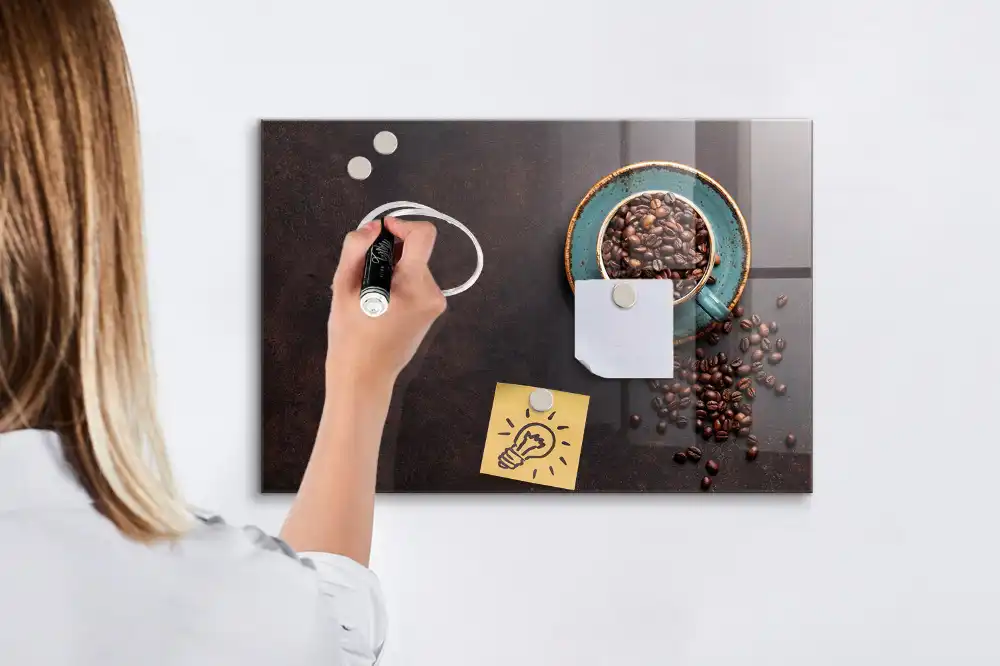 Tableau magnétique avec feutre café aromatique