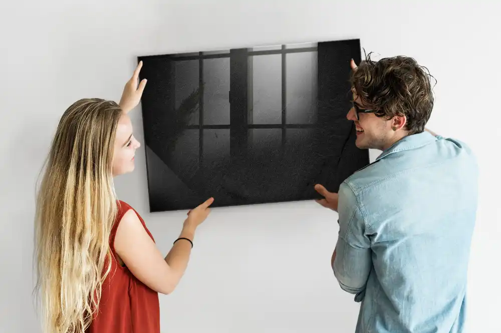 Tableau blanc magnétique effaçable à sec aspect pierre sombre