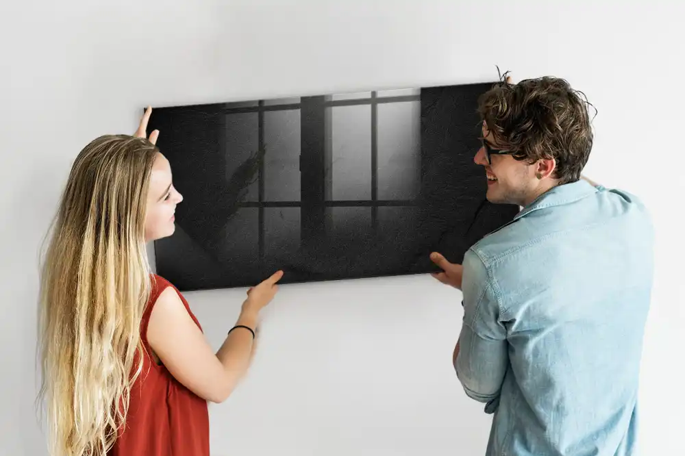 Tableau blanc magnétique effaçable à sec aspect pierre sombre