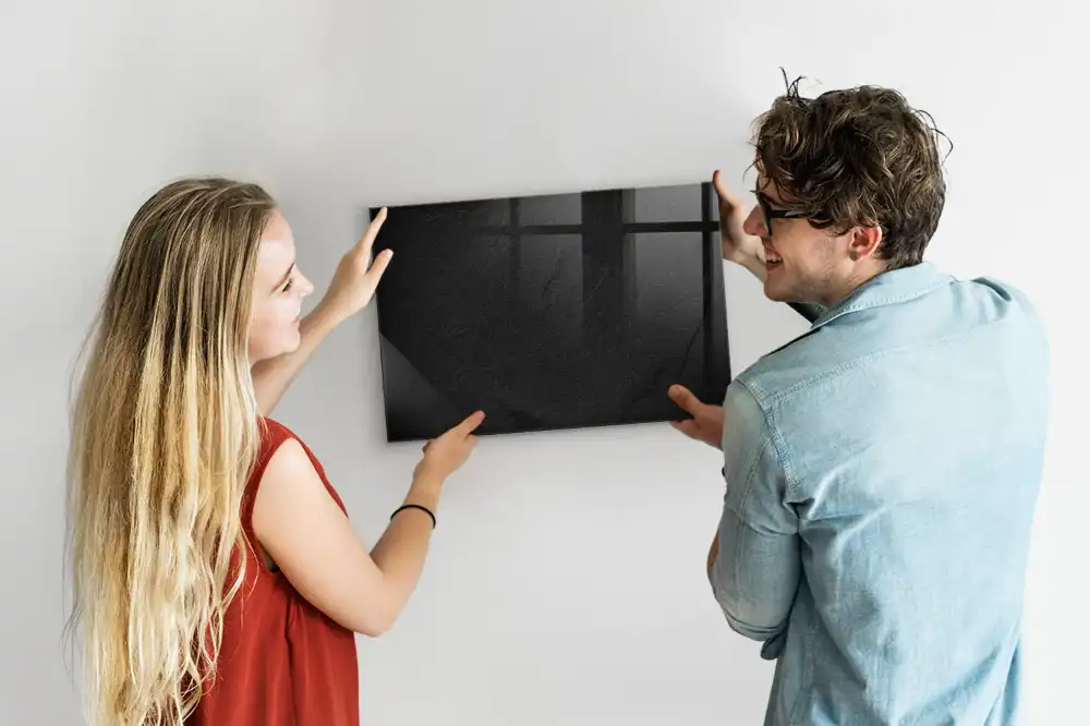 Tableau blanc magnétique effaçable à sec aspect pierre sombre