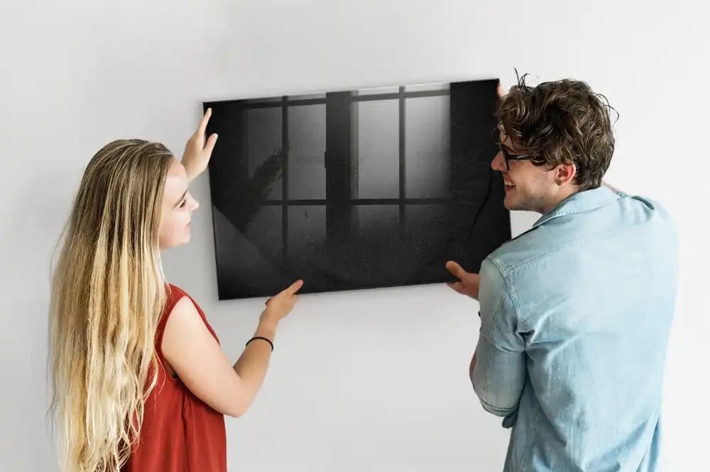 Tableau blanc magnétique effaçable à sec aspect pierre sombre