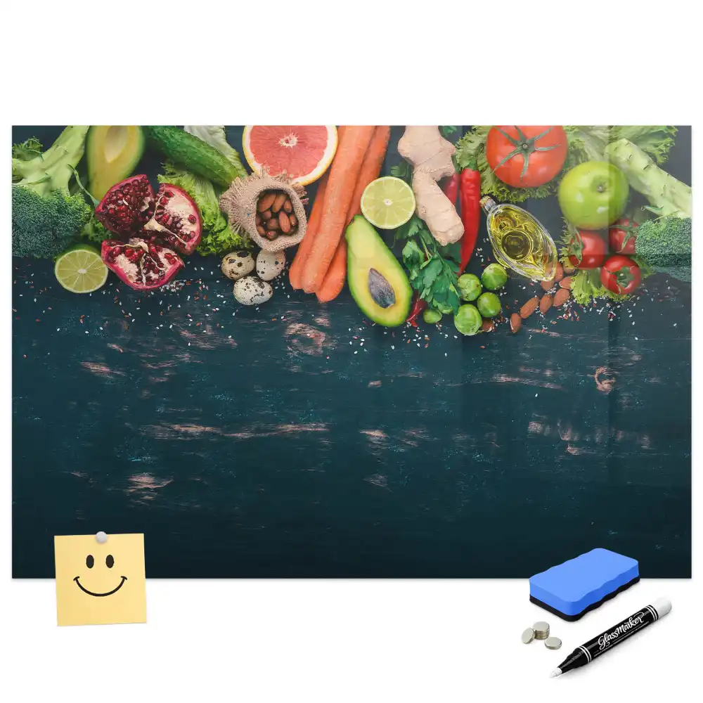 Tableau magnétique pour dessin motif légumes frais