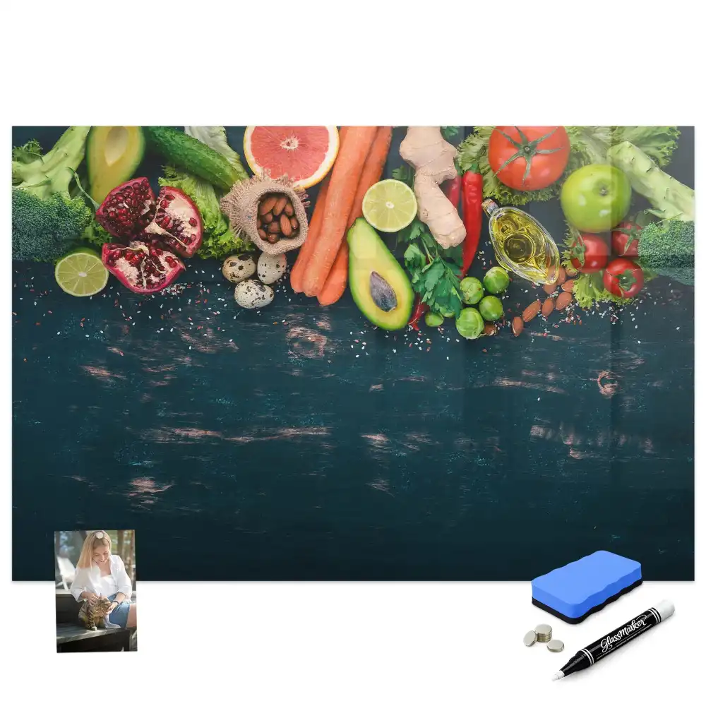 Tableau magnétique pour dessin motif légumes frais