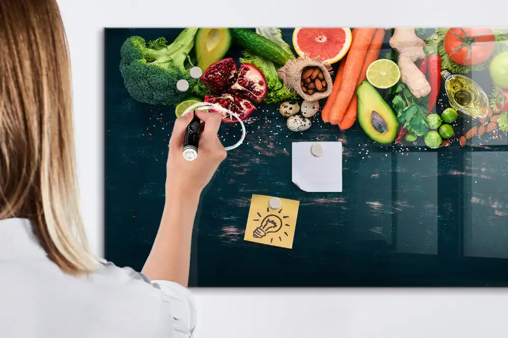 Tableau magnétique pour dessin motif légumes frais