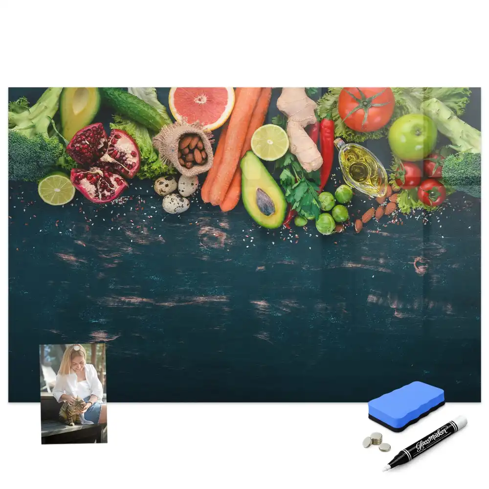 Tableau magnétique pour dessin motif légumes frais