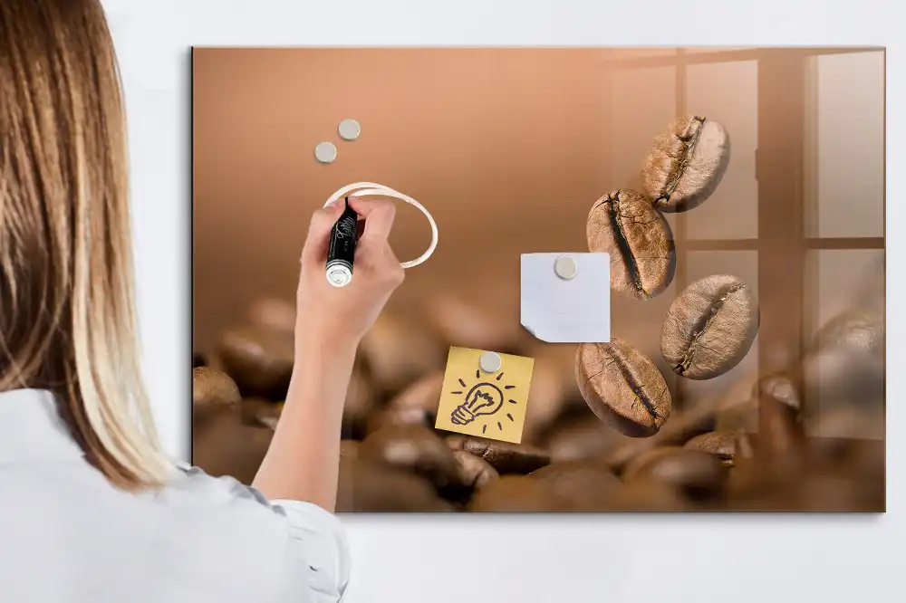Tableau magnétique avec feutre caféine torréfiée