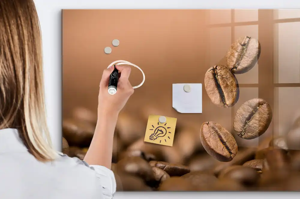 Tableau magnétique avec feutre caféine torréfiée