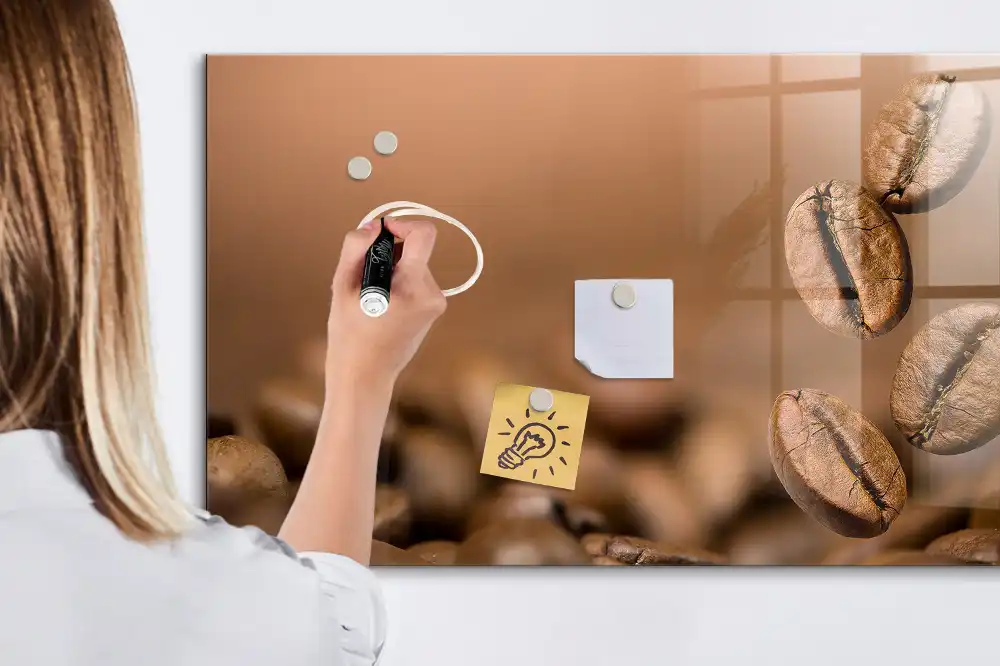 Tableau magnétique avec feutre caféine torréfiée