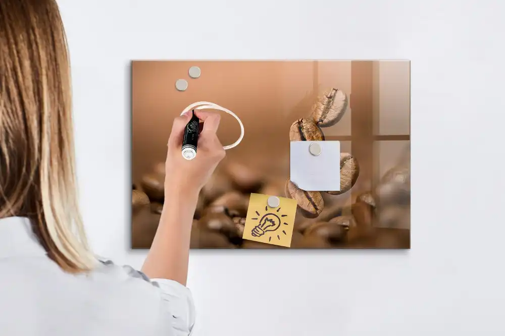 Tableau magnétique avec feutre caféine torréfiée