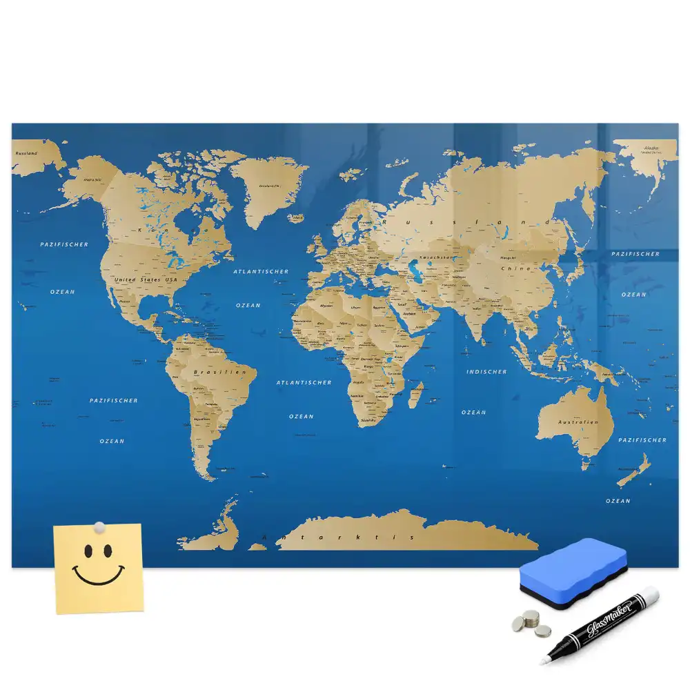 Tableau magnétique pour dessin illustrant les pays du monde