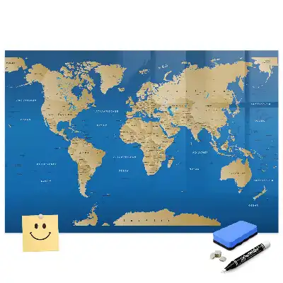Tableau magnétique pour dessin illustrant les pays du monde