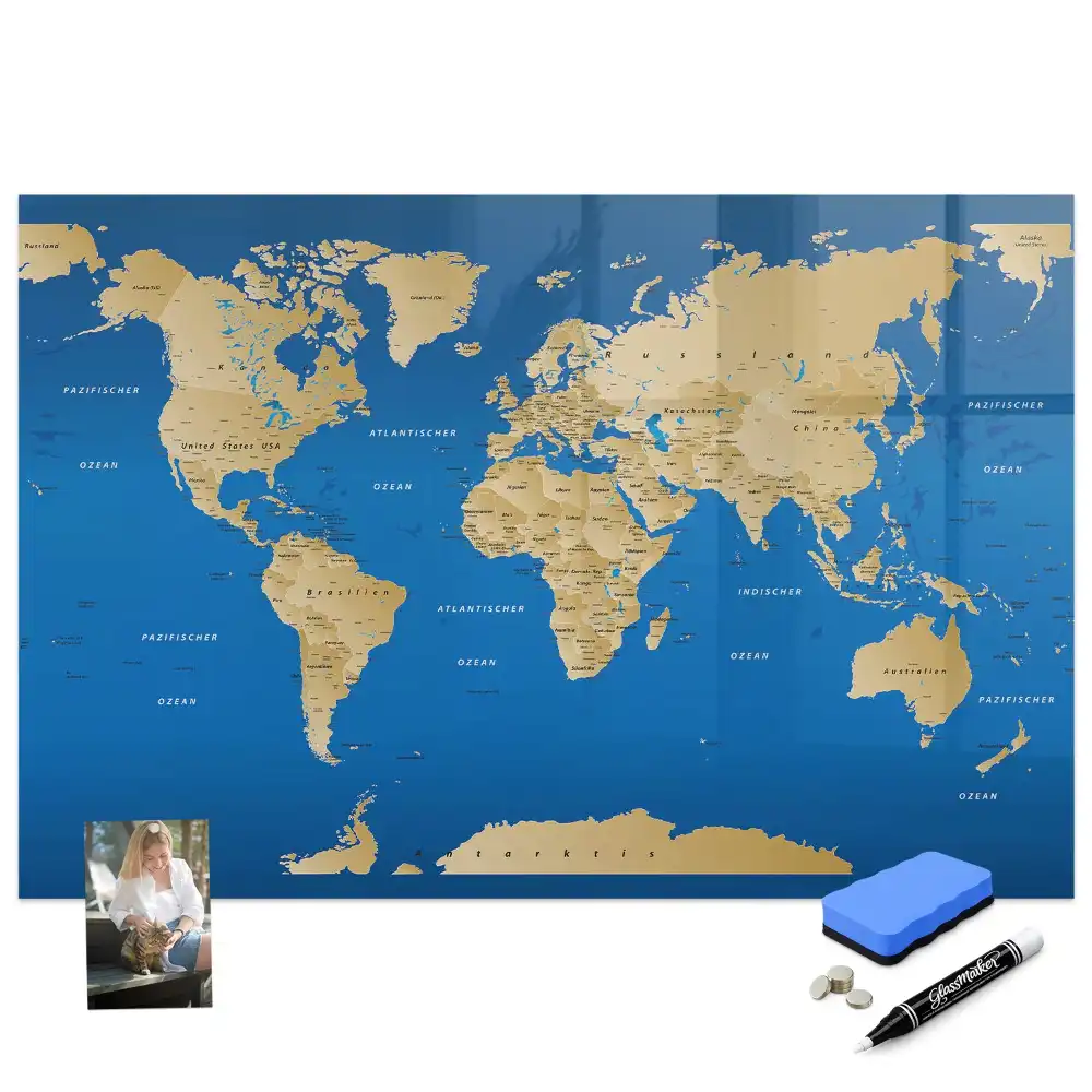 Tableau magnétique pour dessin illustrant les pays du monde