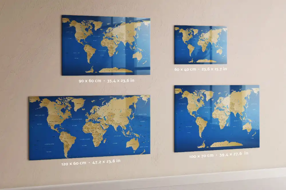 Tableau magnétique pour dessin illustrant les pays du monde