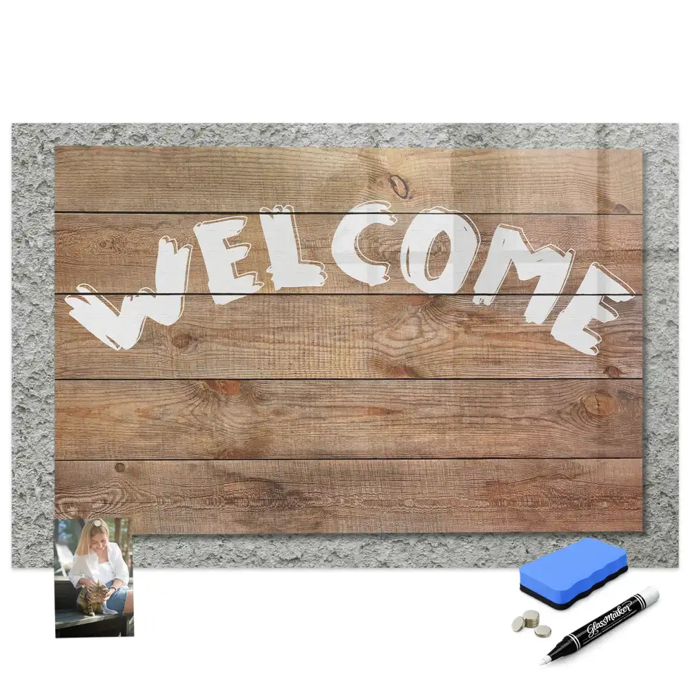 Tableau blanc magnétique effaçable à sec pour accueil