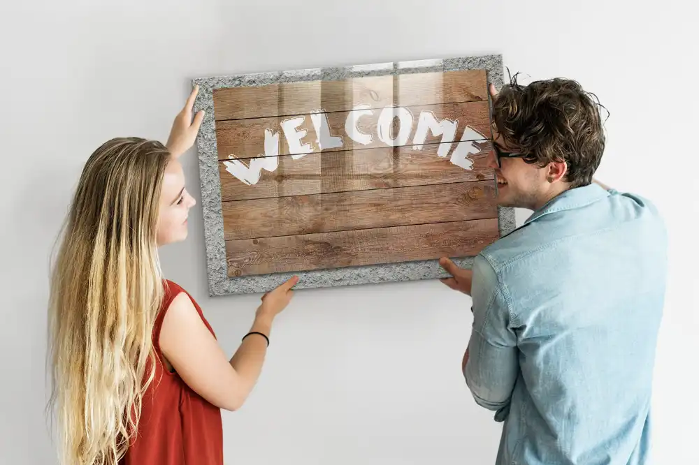 Tableau blanc magnétique effaçable à sec pour accueil