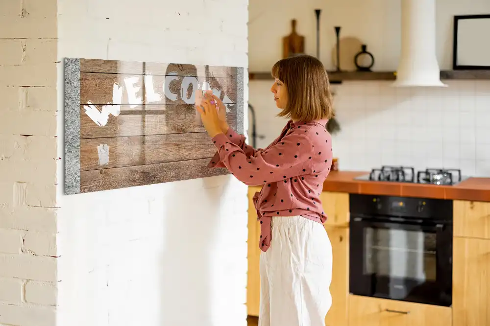 Tableau blanc magnétique effaçable à sec pour accueil