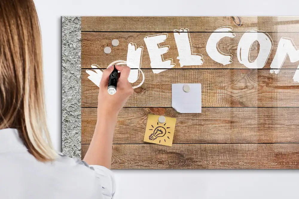Tableau blanc magnétique effaçable à sec pour accueil