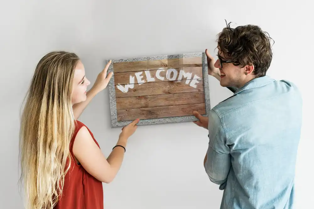 Tableau blanc magnétique effaçable à sec pour accueil