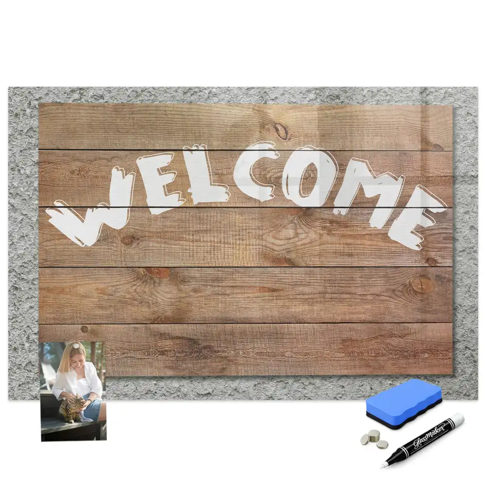 Tableau blanc magnétique effaçable à sec pour accueil
