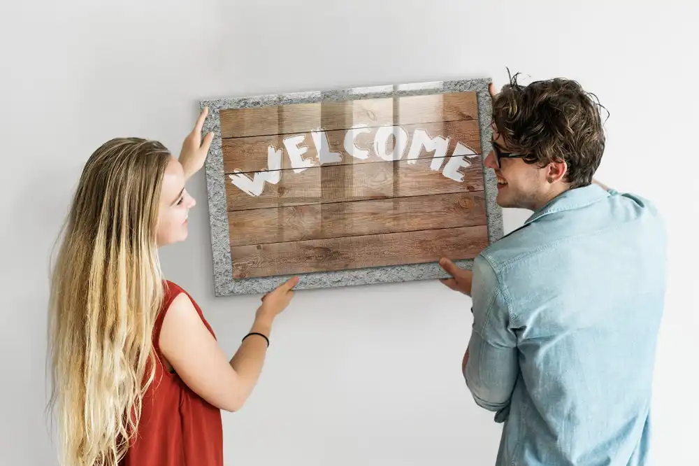 Tableau blanc magnétique effaçable à sec pour accueil