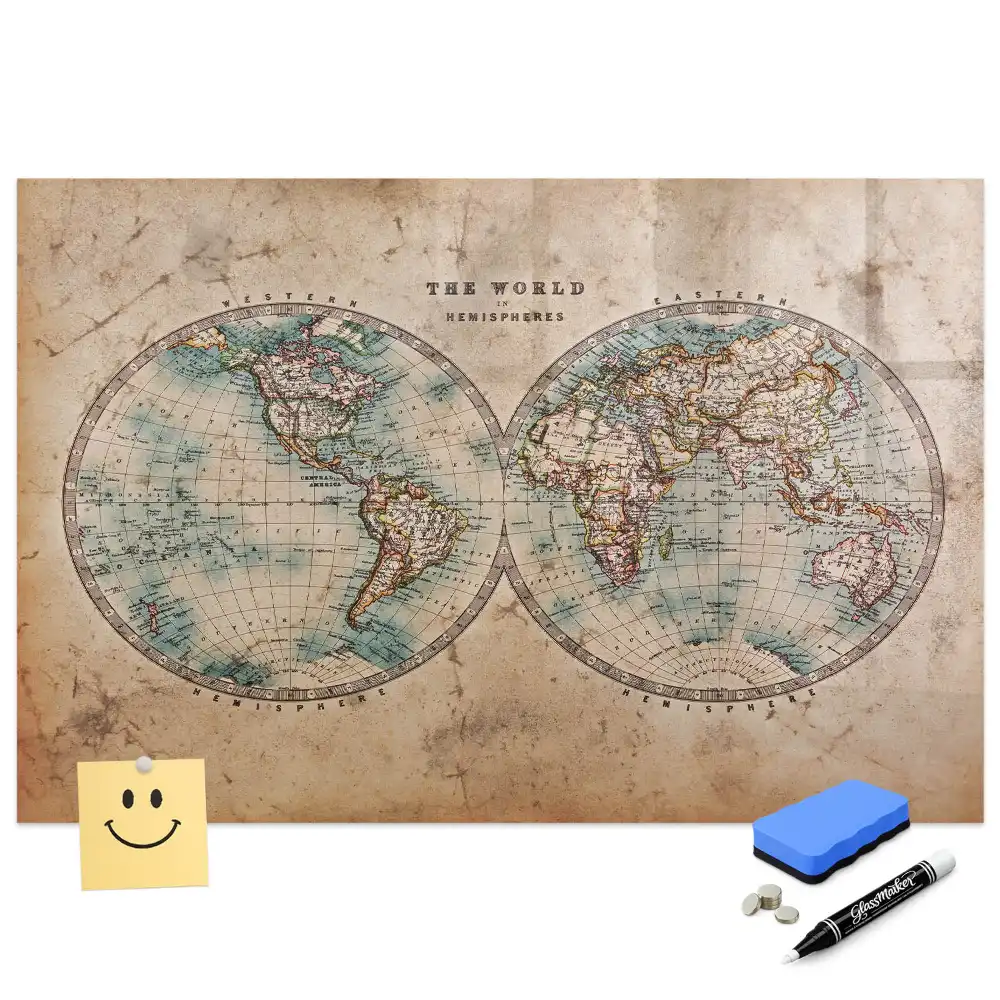 Tableau magnétique éducatif carte du monde