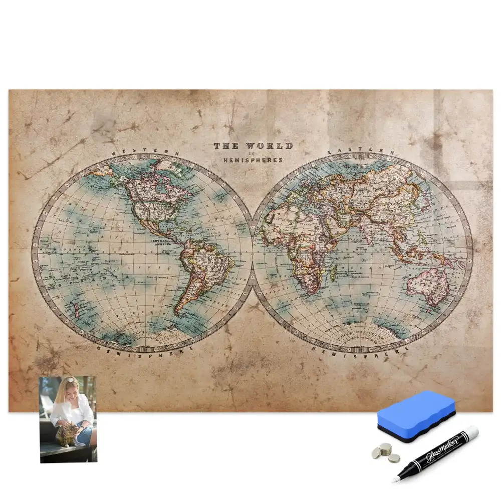Tableau magnétique éducatif carte du monde