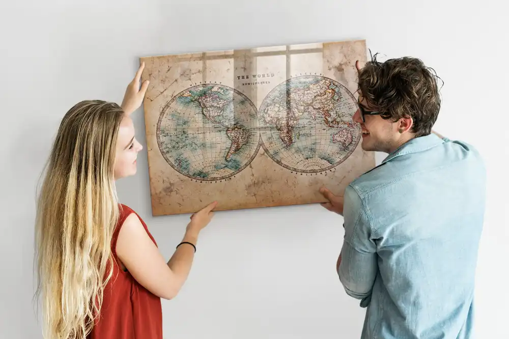 Tableau magnétique éducatif carte du monde