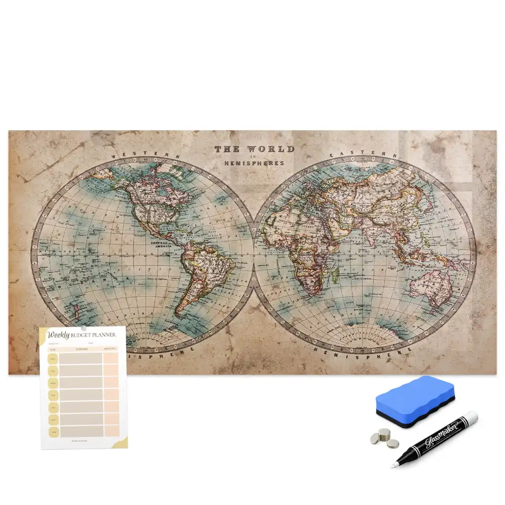 Tableau magnétique éducatif carte du monde